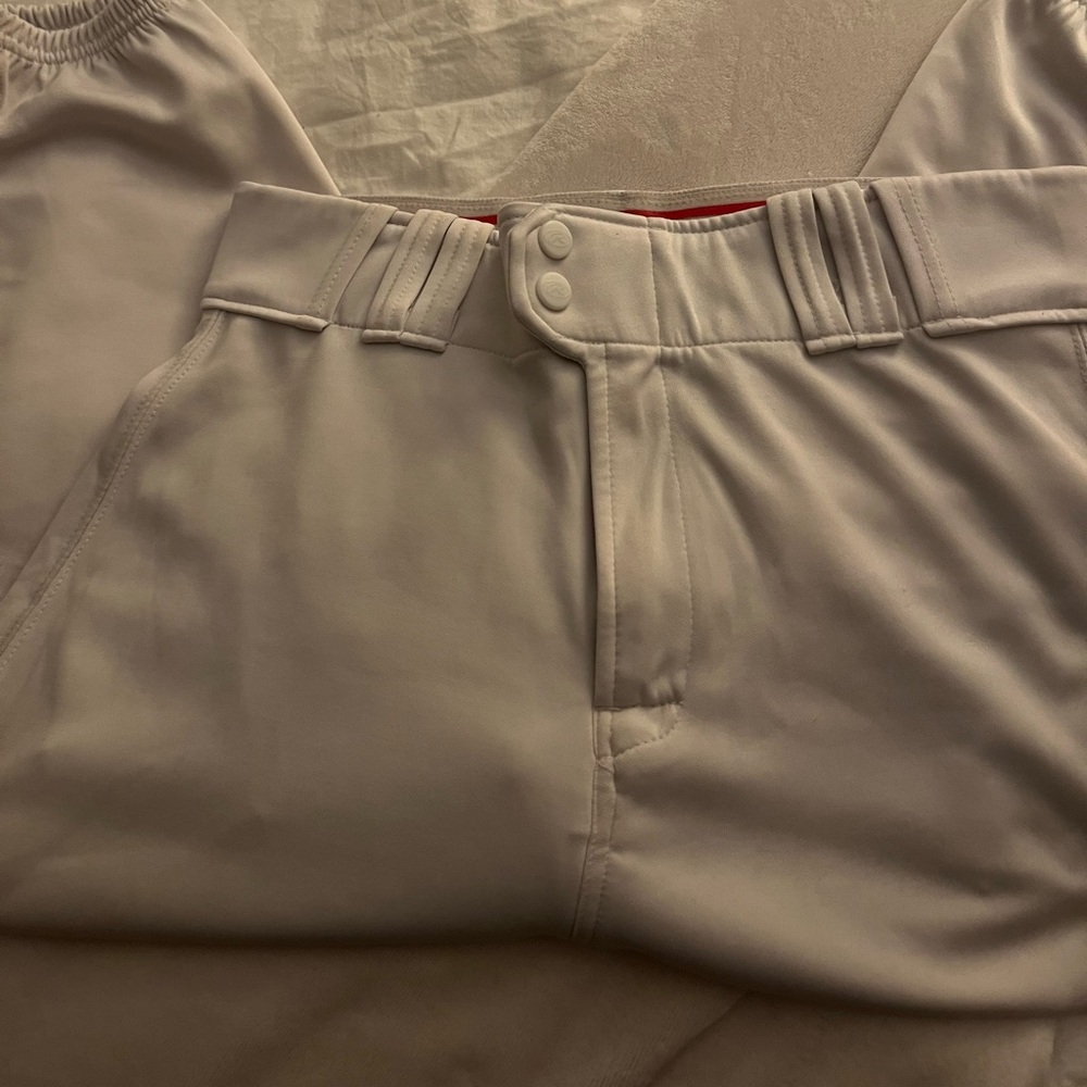 White and Red Athletic baseball or softball pants